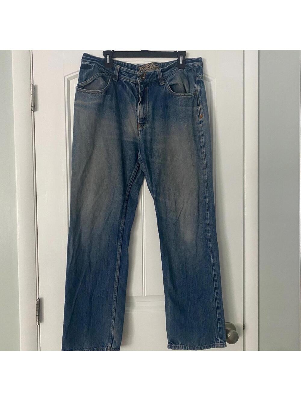 Billabong Men's Blue Washed Straight-Leg Jeans